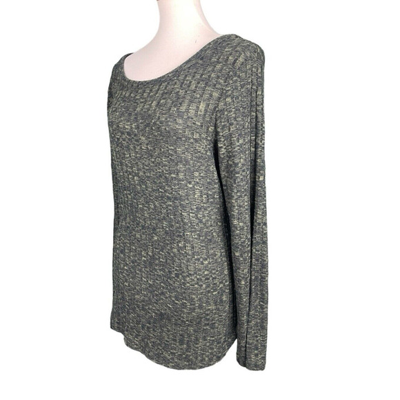 No Boundaries Shirt Size XL (15-17) Dark Green Black Ribbed Knit Long Sleeve - Picture 2 of 6